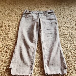 LOGO by Lori Goldstein Women's Light Gray Straight Leg Jeans Size 6